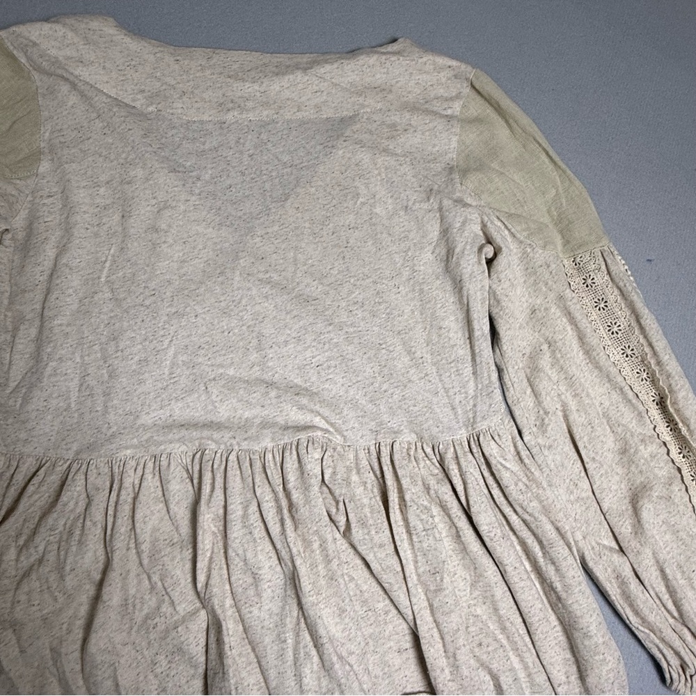 Miss Me Top Blouse Top Sz M Babydoll Embroidered Long Balloon Sleeves Bohemian - Picture 10 of 12
